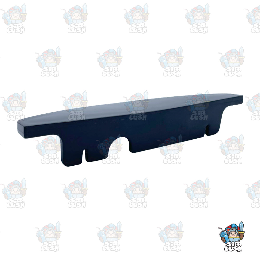 Drip tray trim piece for CAB Skyline machines with flat stainless steel front panel, in black