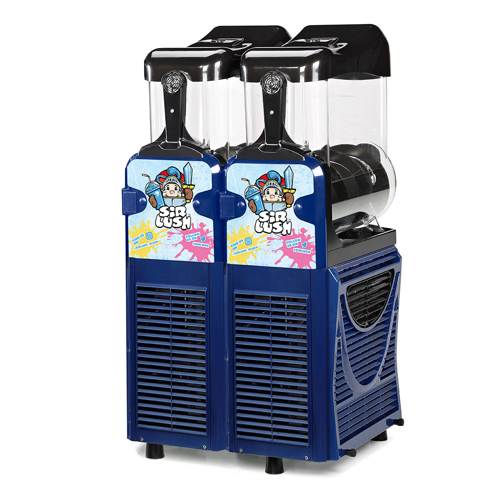 Sir Lush Branded Skyline Twin Slush Machine with Metal Rear Panel