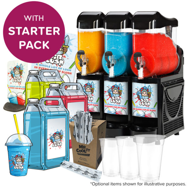 Triple Us 4 Slush Skyline Slush Machine in Black with Starter Pack