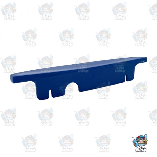 Drip tray trim piece for CAB Skyline machines with flat stainless steel front panel, in blue