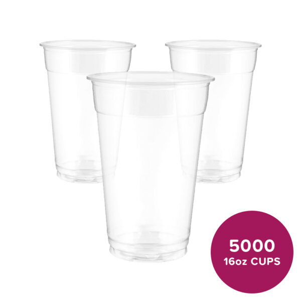 Plain 16oz plastic cups in box of 5000