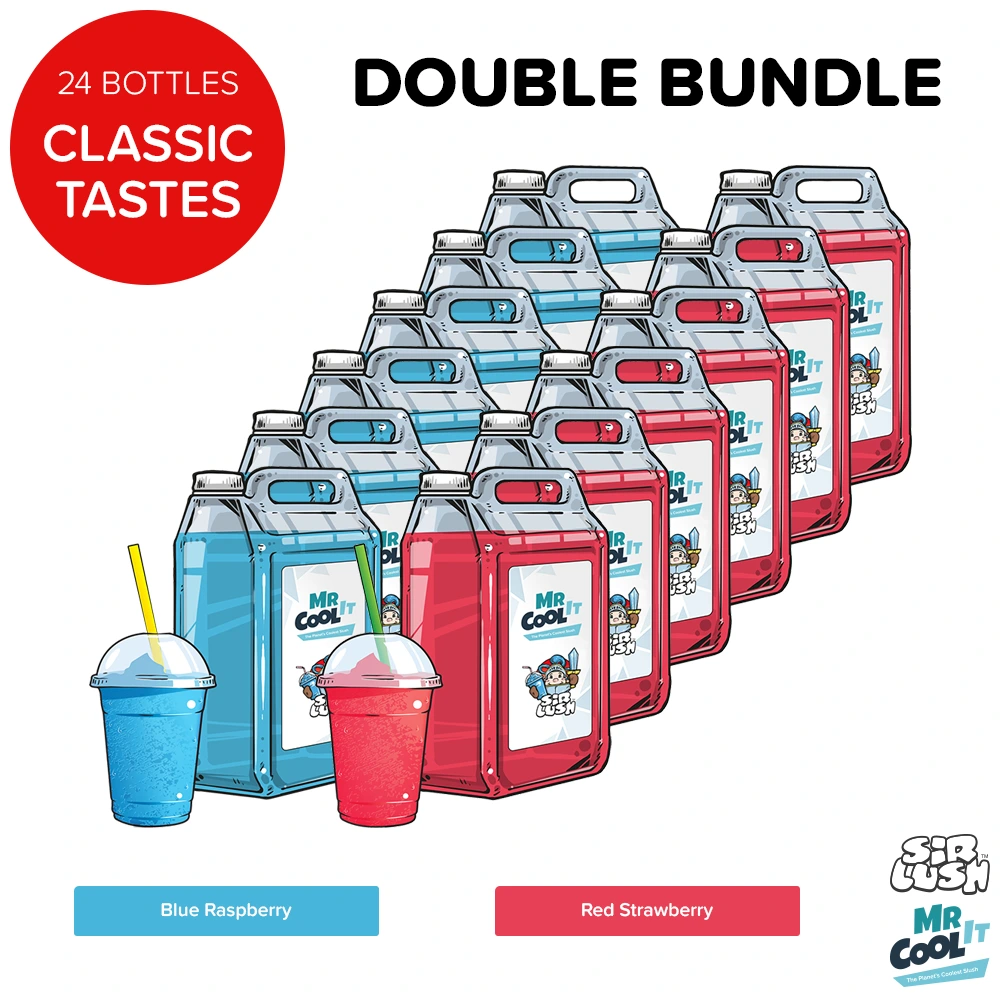 Classic Tastes Slush Bundle 24 x 5 litre Bottles of slush syrup. 12 x Blue Raspberry & 12 x Red Strawberry